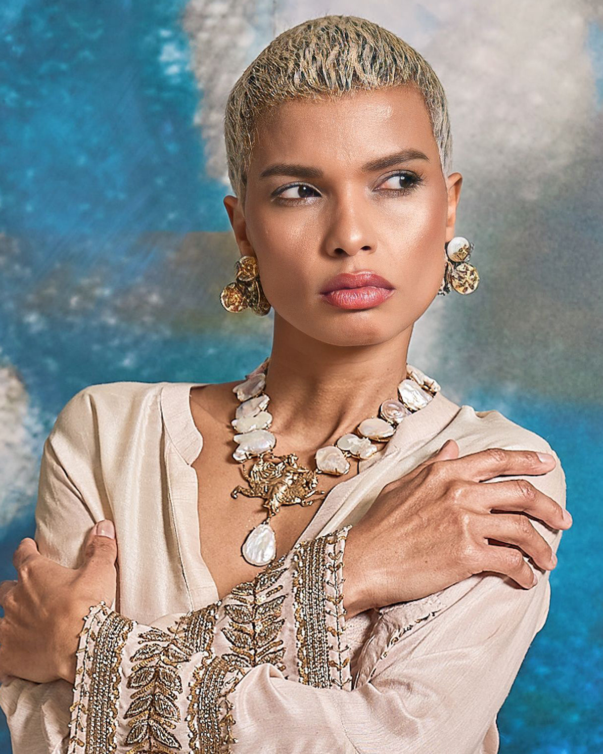Baroque Pearl Necklace with Madame Sibarita Logo