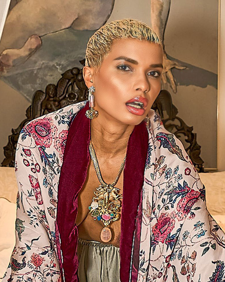 Multi Coloured Stones Necklace with Madame Sibarita Logo
