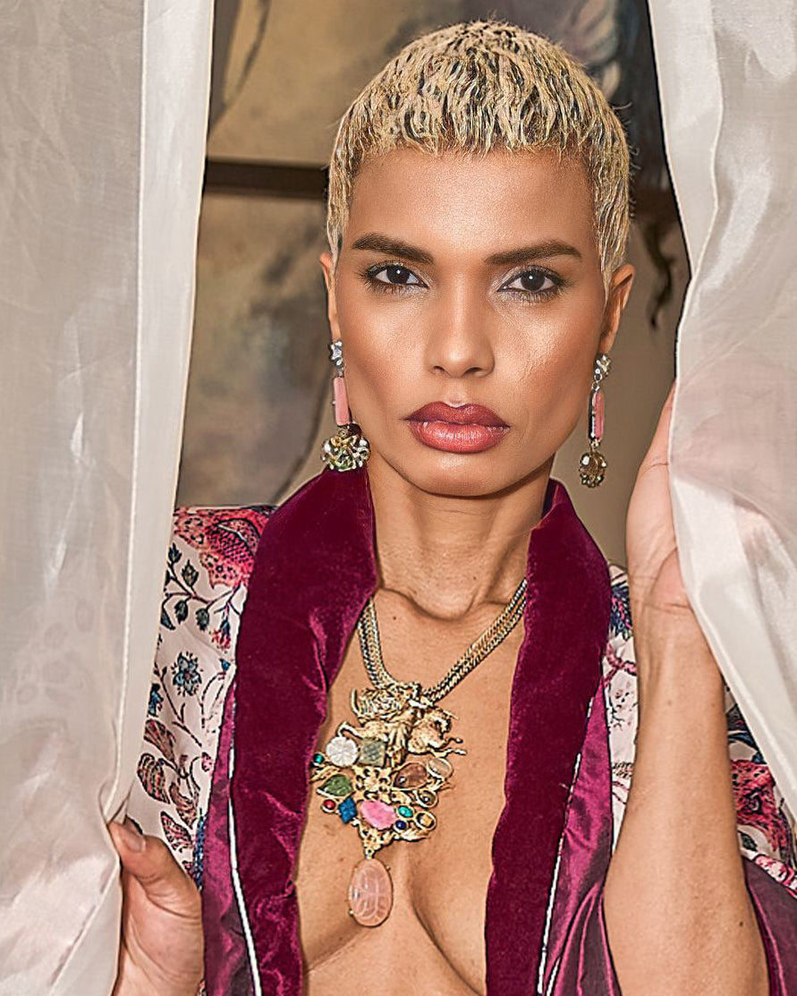 Multi Coloured Stones Necklace with Madame Sibarita Logo