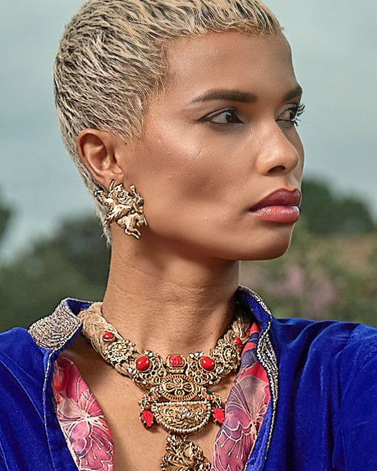 Madame Sibarita Brass Logo Earrings