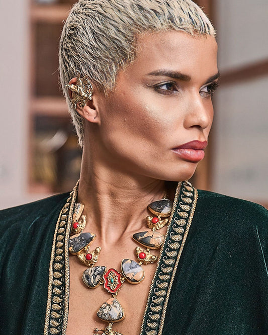 Madame Sibarita Brass Logo Earrings
