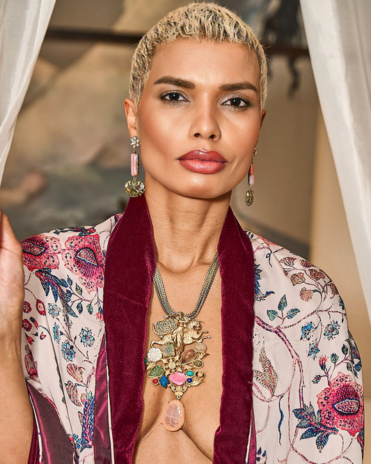 Multi Coloured Stones Necklace with Madame Sibarita Logo