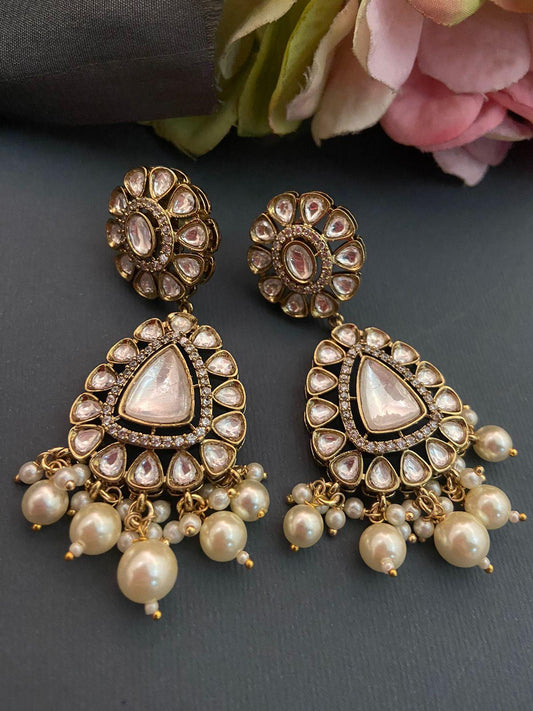 Pendientes de cristal Kundan