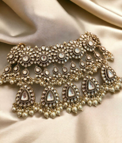 Gargantilla de cristal Kundan