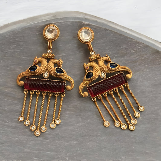 Pendientes con motivo de pavo real