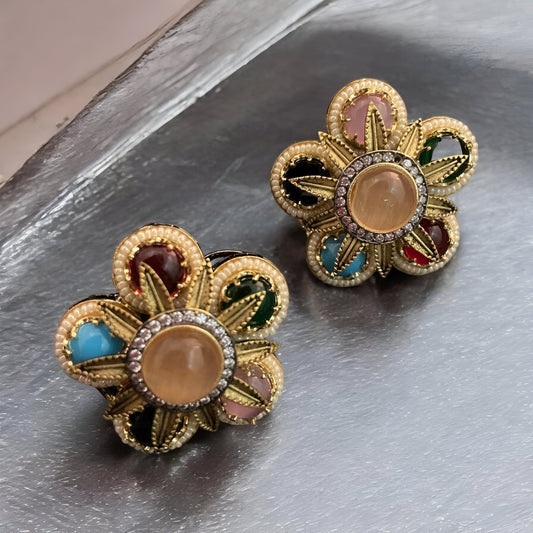 Pendientes de cristal Kundan