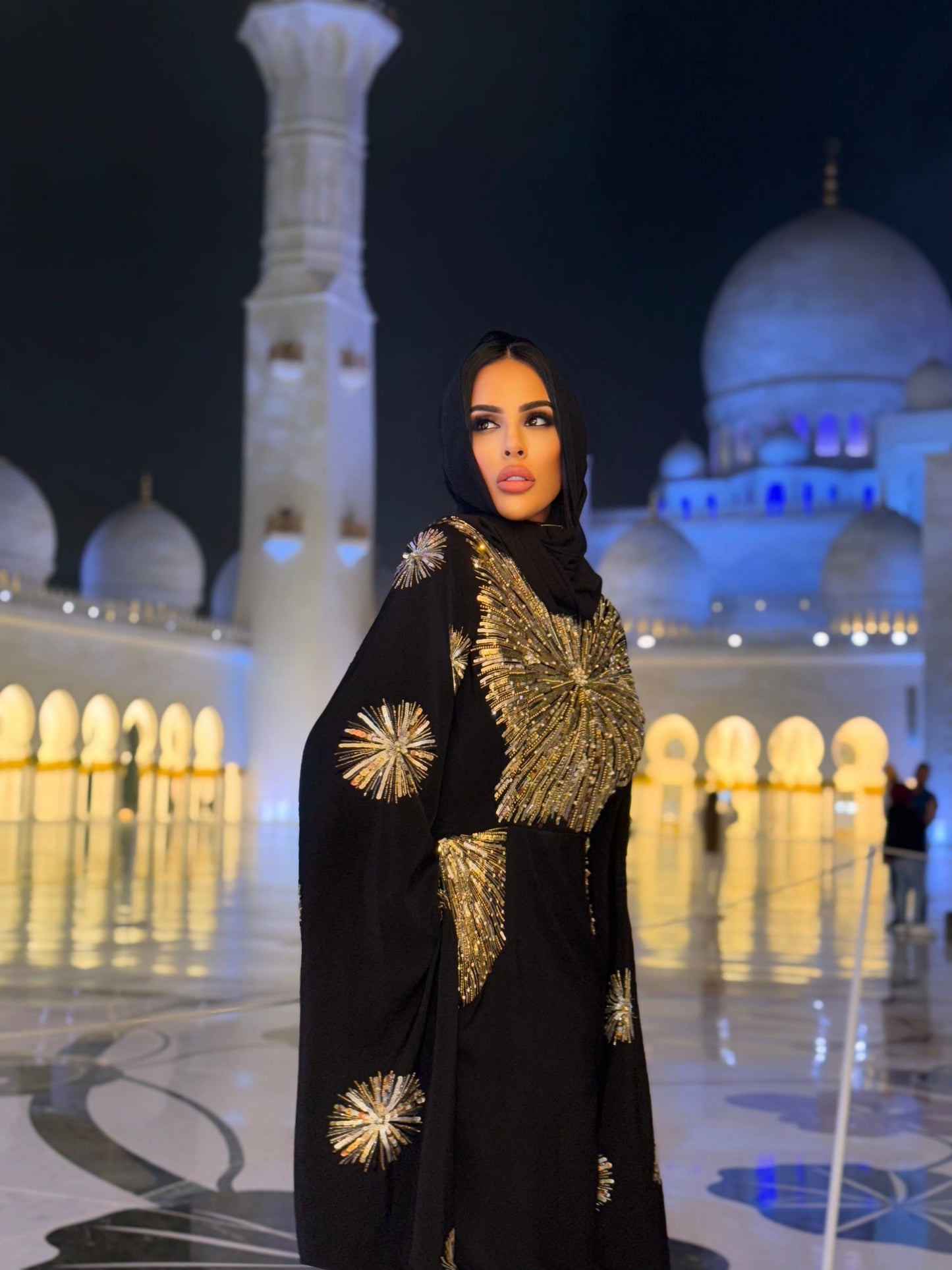 Sunray Embroidered Abaya Dress