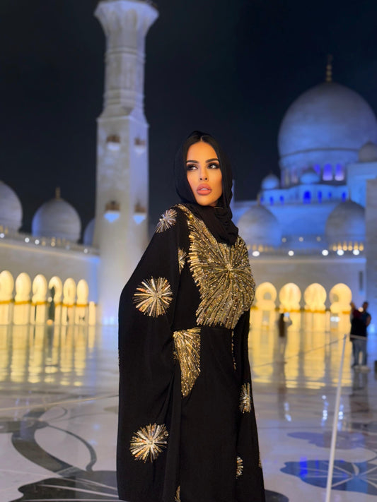 Sunray Embroidered Abaya Dress