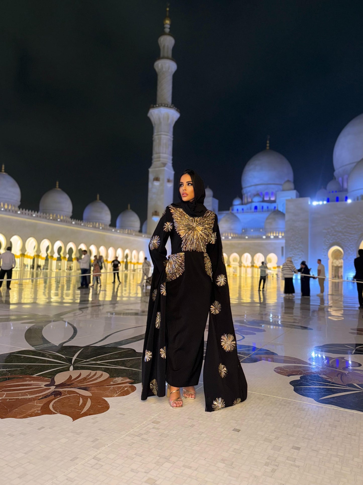 Sunray Embroidered Abaya Dress