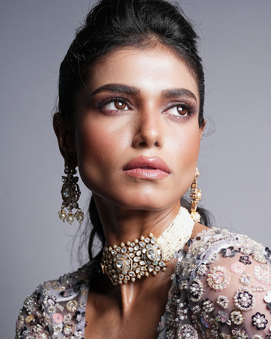 Mother of Pearl Choker & Earrings
